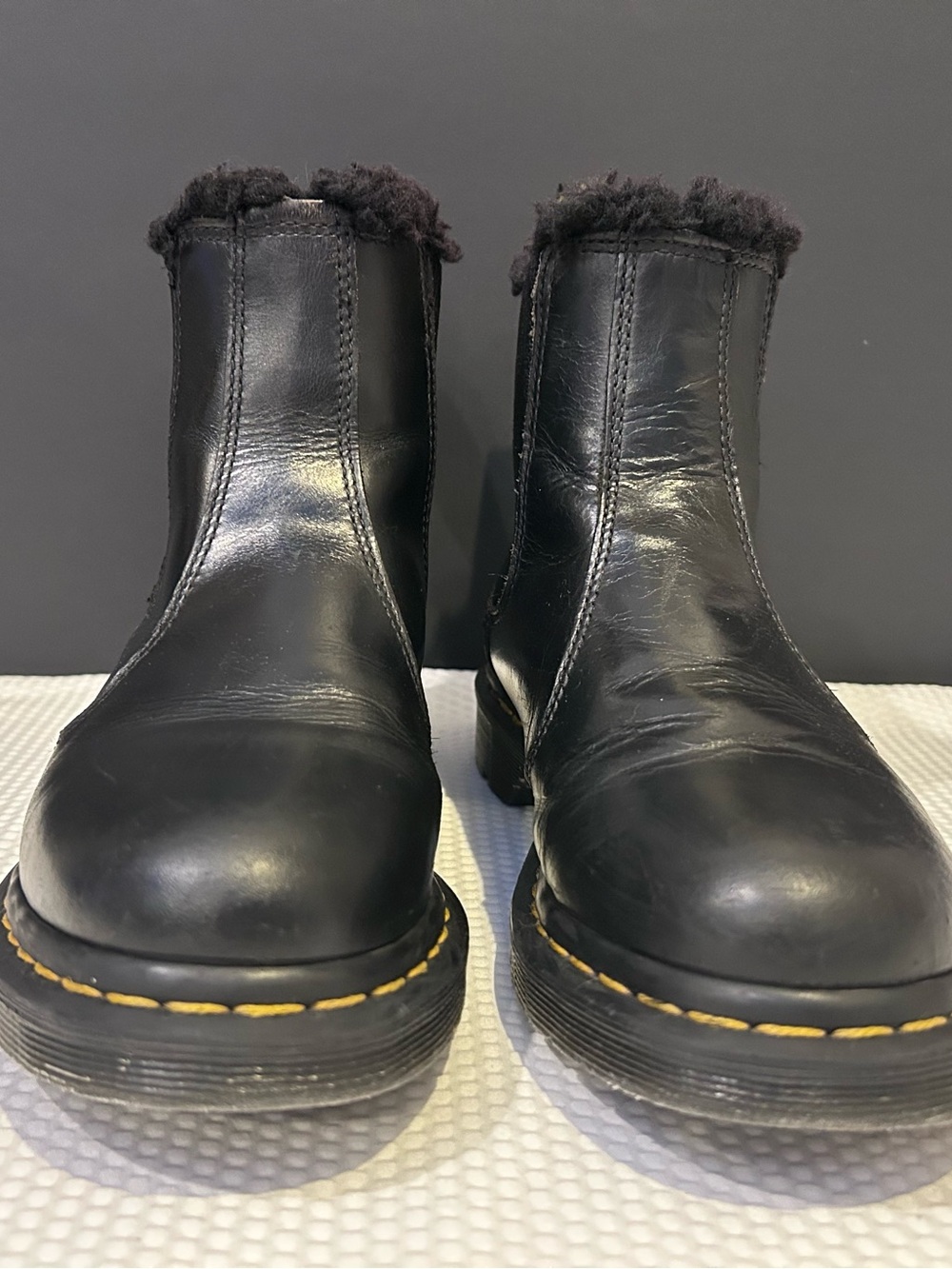 Dr. Martens Lenore Fur-Lined Chelsea Boots
